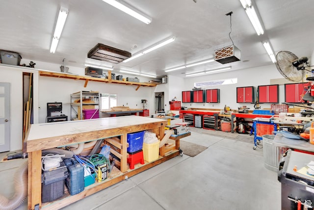 8322 S Copper Vista Cir, West Jordan, UT 84081 - garage featuring a workshop area and a heating unit