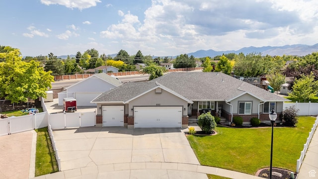 8322 S Copper Vista Cir, West Jordan, UT 84081 - ranch-style home featuring an attached garage, a shingled roof, driveway, a gate, and a fenced backyard