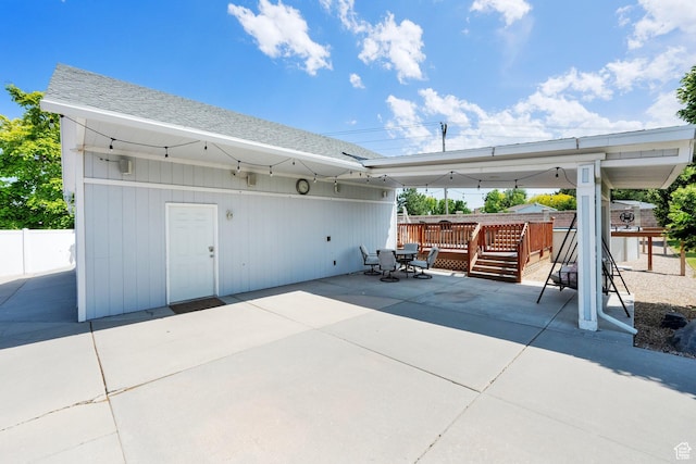 8322 S Copper Vista Cir, West Jordan, UT 84081 - view of patio / terrace with a wooden deck and outdoor dining area