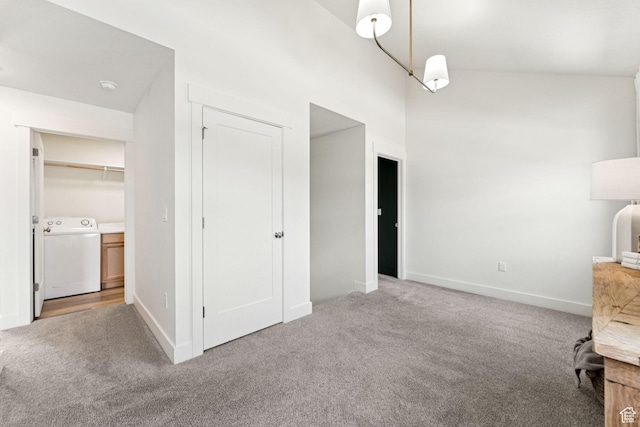 579 E Kings Lndg, Tooele, UT 84074 - unfurnished bedroom featuring washer / clothes dryer and carpet floors