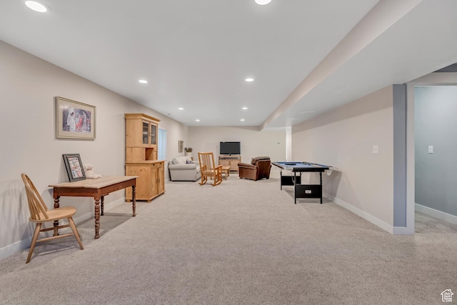 1668 N 400 W, Farmington, UT 84025 - living room with light carpet and recessed lighting