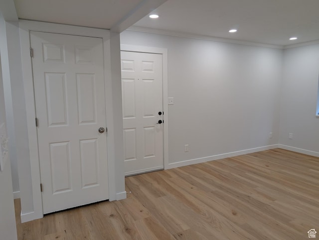 623 S 500 W Unit 17, Provo, UT 84601 - empty room with light wood finished floors, crown molding, and recessed lighting