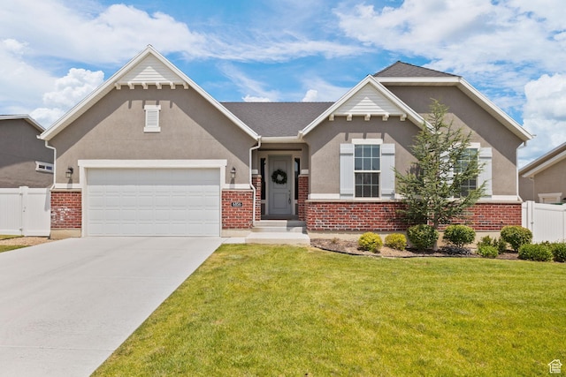 6856 W 8060 S, West Jordan, UT 84081 - view of front of home featuring brick siding, stucco siding, and a garage
