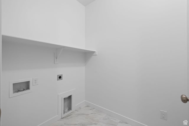 6856 W 8060 S, West Jordan, UT 84081 - laundry area featuring washer hookup, light marble finish flooring, and hookup for an electric dryer