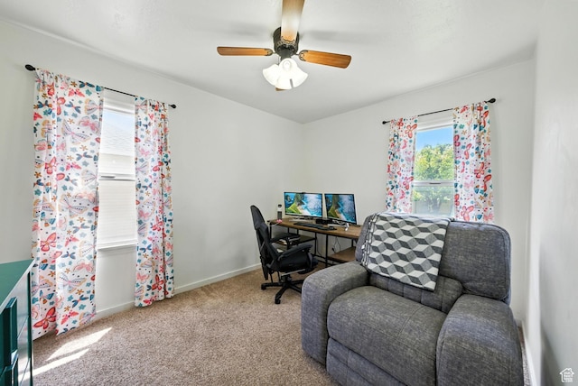 350 E 800 N, Spanish Fork, UT 84660 - carpeted office space with baseboards and ceiling fan