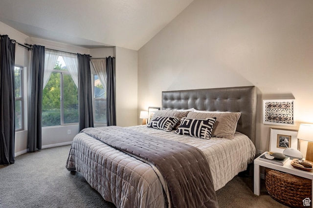 4179 W Sandalwood Dr, Cedar Hills, UT 84062 - carpeted bedroom featuring vaulted ceiling and baseboards