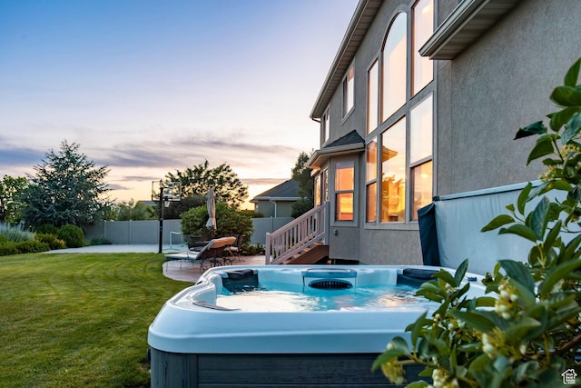 4179 W Sandalwood Dr, Cedar Hills, UT 84062 - view of yard with a hot tub and a patio