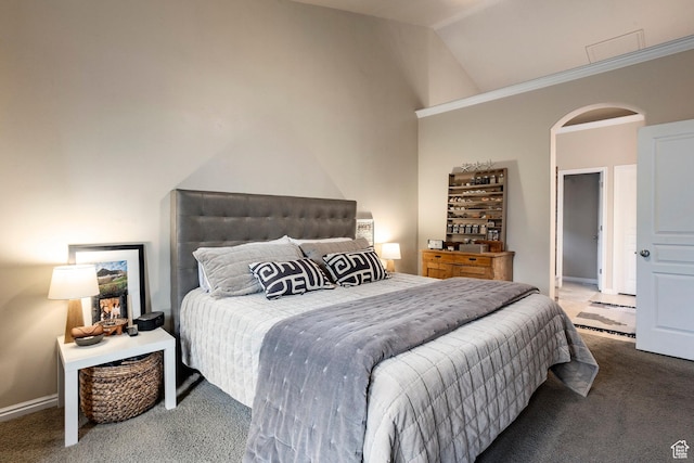 4179 W Sandalwood Dr, Cedar Hills, UT 84062 - bedroom with carpet flooring and vaulted ceiling