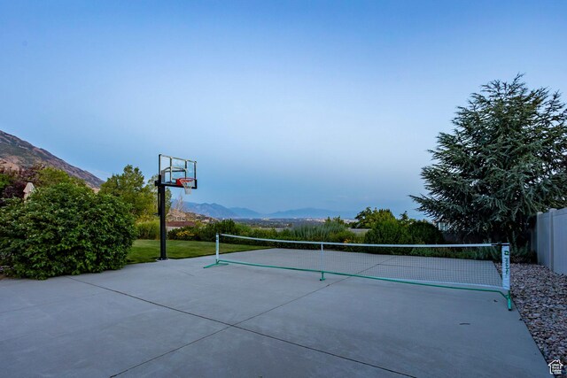 4179 W Sandalwood Dr, Cedar Hills, UT 84062 - view of sport court with a mountain view and volleyball court