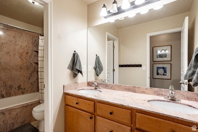 4179 W Sandalwood Dr, Cedar Hills, UT 84062 - bathroom featuring double vanity and shower / bath combination with curtain