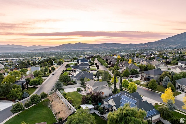 4179 W Sandalwood Dr, Cedar Hills, UT 84062 - aerial view at dusk of a mountain view and a residential view