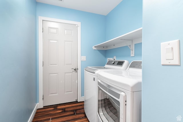 397 Old Springs Rd, Ogden, UT 84404 - washroom with washing machine and clothes dryer and dark wood-style floors
