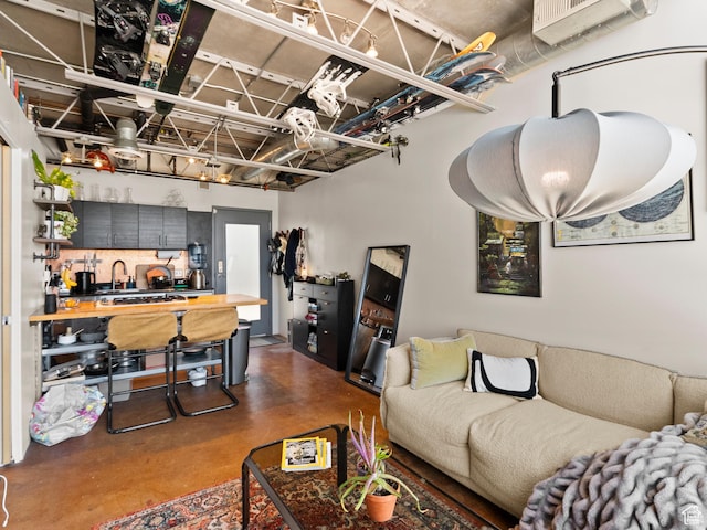 360 W Broadway S Unit 619, Salt Lake City, UT 84101 - living area featuring finished concrete flooring