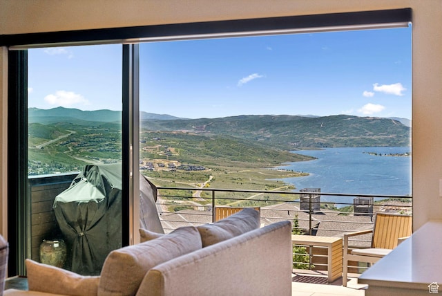 13690 N Deer Canyon Dr, Kamas, UT 84036 - balcony featuring a water and mountain view