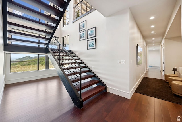 13690 N Deer Canyon Dr, Kamas, UT 84036 - stairway with wood finished floors and recessed lighting