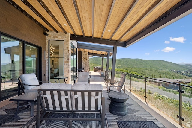 13690 N Deer Canyon Dr, Kamas, UT 84036 - patio / terrace with a mountain view