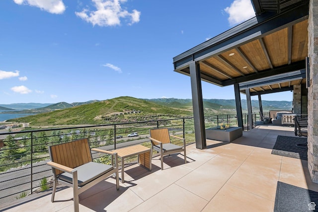 13690 N Deer Canyon Dr, Kamas, UT 84036 - patio / terrace featuring a mountain view