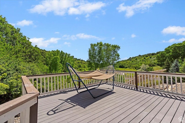 2718 N 2125 E, Layton, UT 84040 - wooden deck featuring a forest view