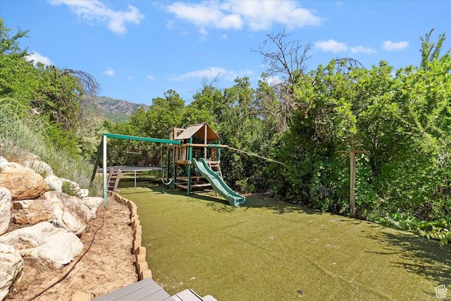 2718 N 2125 E, Layton, UT 84040 - view of yard featuring a playground and a mountain view