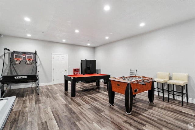 2718 N 2125 E, Layton, UT 84040 - recreation room with recessed lighting, wood finished floors, and billiards table