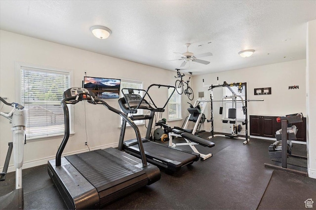 2718 N 2125 E, Layton, UT 84040 - workout area featuring a ceiling fan and a textured ceiling