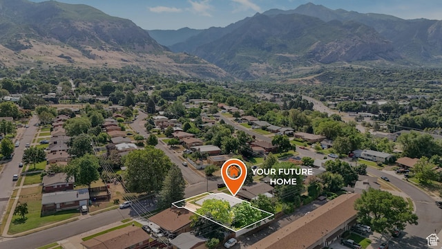 985 Jackson Ave, Ogden, UT 84404 - aerial overview of property's location with property parcel outlined and a mountainous background