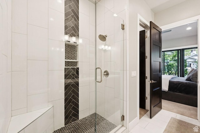 4313 Holly Frost Ct, Park City, UT 84098 - bathroom featuring ensuite bathroom, a stall shower, and tile patterned flooring