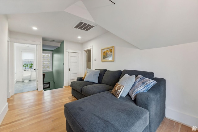 853 E Second Ave N, Salt Lake City, UT 84103 - living area featuring light wood-type flooring, lofted ceiling, and recessed lighting
