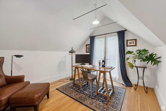 853 E Second Ave N, Salt Lake City, UT 84103 - office featuring vaulted ceiling and light wood finished floors
