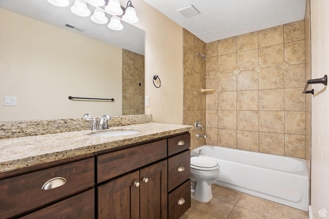 6082 W Cedar Fork Dr S, West Jordan, UT 84081 - bathroom featuring vanity, shower / tub combination, and tile patterned floors