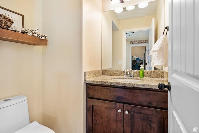 6082 W Cedar Fork Dr S, West Jordan, UT 84081 - half bathroom featuring toilet and vanity