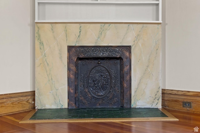 320 E 3rd Ave, Salt Lake City, UT 84103 - detailed view of a fireplace and wood finished floors
