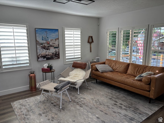 1133 E Sherman Ave S, Salt Lake City, UT 84105 - living room featuring wood finished floors and a textured ceiling