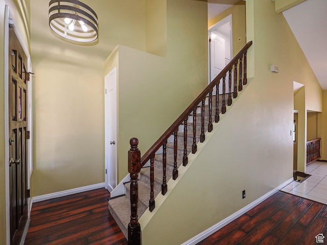 2333 W Ledgewood Dr, Taylorsville, UT 84129 - stairway featuring wood-type flooring