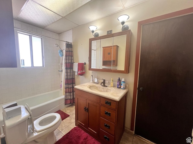 148 Duchesne St, Helper, UT 84526 - full bath with vanity, tile patterned flooring, and shower / bath combo with shower curtain