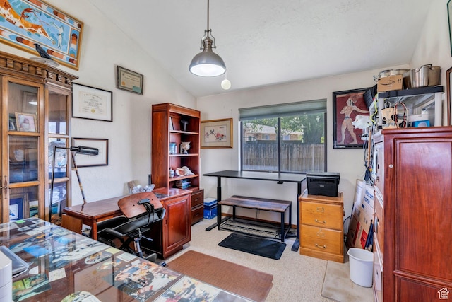 3286 Danish Hills Cir, Cottonwood Heights, UT 84121 - carpeted bedroom featuring vaulted ceiling and a desk