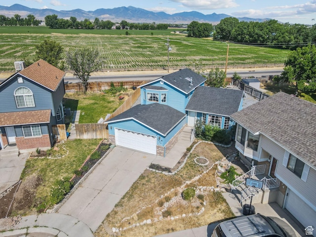8770 S 3980 W, West Jordan, UT 84084 - aerial view of sparsely populated area with a mountain backdrop and rows of crops