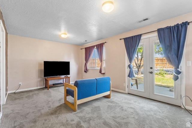 8770 S 3980 W, West Jordan, UT 84084 - unfurnished living room with french doors, carpet, and a textured ceiling