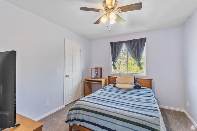 8770 S 3980 W, West Jordan, UT 84084 - carpeted bedroom featuring a textured ceiling and a ceiling fan