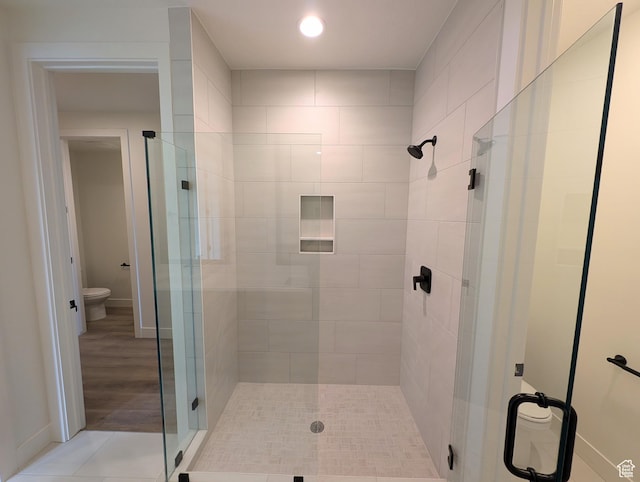 11369 S Watercourse Rd W Unit 202, South Jordan, UT 84009 - full bathroom with a stall shower, tile patterned floors, and recessed lighting