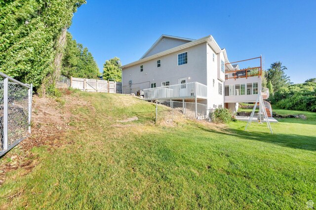2313 N 850 E, Lehi, UT 84043 - rear view of house with stucco siding and a deck