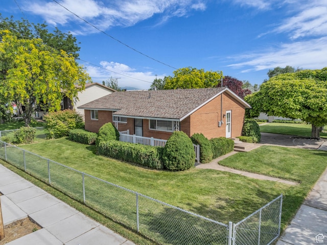 2487 W 1300 N, Clinton, UT 84015 - ranch-style house featuring brick siding, a porch, and roof with shingles