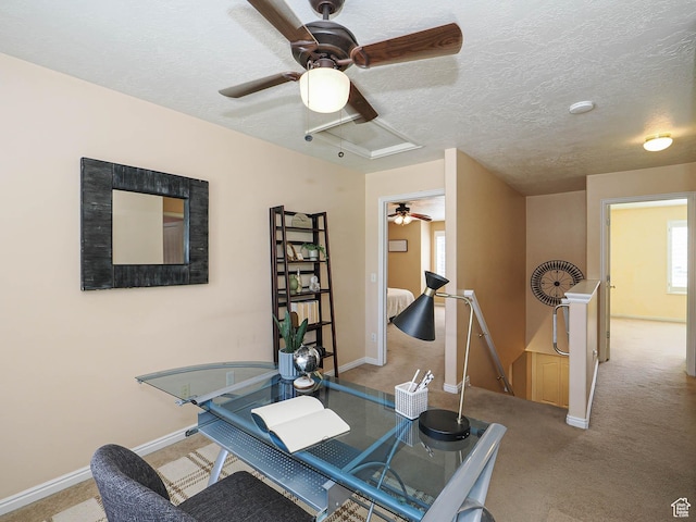 11965 S Draperville Ave, Draper, UT 84020 - carpeted office space featuring a ceiling fan and a textured ceiling