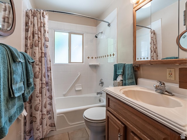 320 S 2nd St W, Soda Springs, ID 83276 - full bath featuring shower / bath combo with shower curtain, tile patterned flooring, and vanity