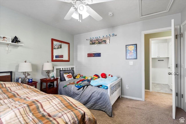 5023 W Currant Dr S, South Jordan, UT 84009 - carpeted bedroom with attic access and ceiling fan