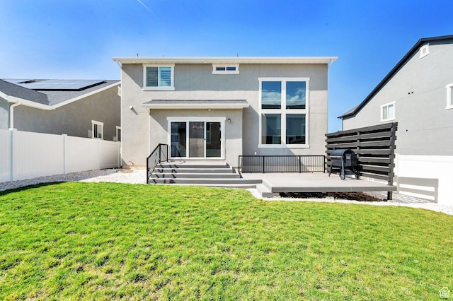 6729 W Dry Peak Dr, Herriman, UT 84096 - back of house featuring stucco siding and a deck
