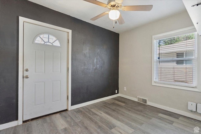2692 S Monroe Blvd E, Ogden, UT 84401 - foyer featuring wood finished floors and a ceiling fan