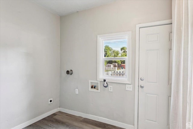 2692 S Monroe Blvd E, Ogden, UT 84401 - washroom with hookup for an electric dryer, dark wood-type flooring, and washer hookup