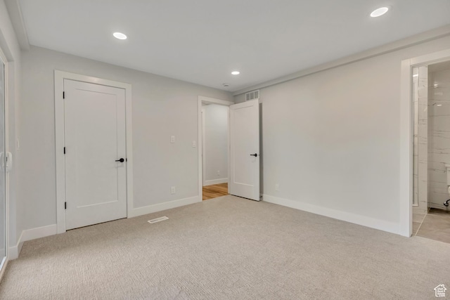 1804 S Park St, Salt Lake City, UT 84105 - unfurnished bedroom featuring light colored carpet, recessed lighting, and ensuite bath
