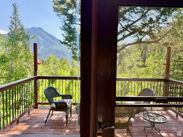 10215 E Moose Rd Unit 1, Brighton, UT 84121 - wooden terrace featuring a mountain view